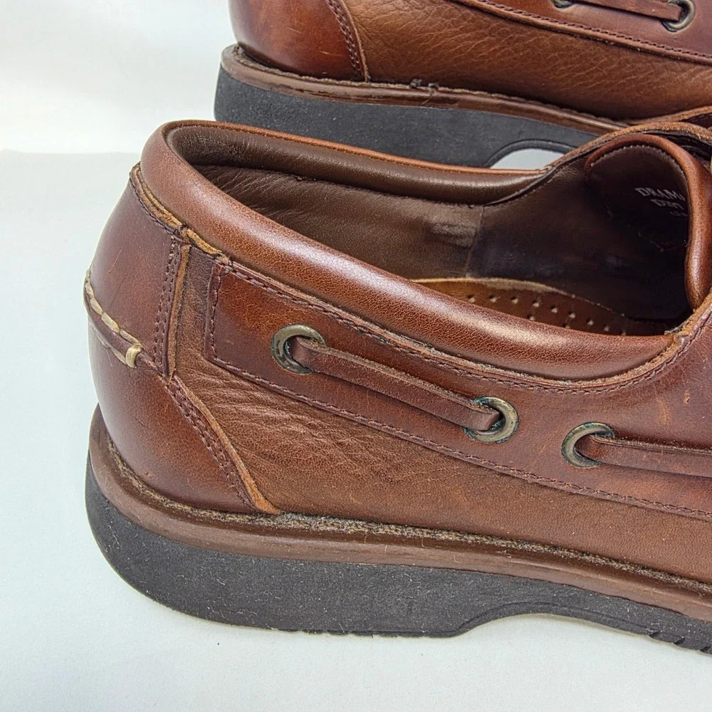 Bass Boat Shoes Mens 10M Drama Brown Leather Moc Toe Casual Loafers Good